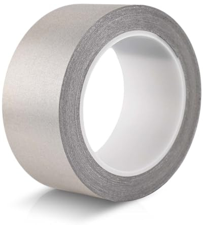 NQEUEPN 20mx5cm Faraday Stoff Leitfähiges Klebeband, Hochabschirmendes Gewebeklebeband Doppelseitig Klebend Leitfähiges Gewebeband für EMI Abschirmung Elektrische Reparatur RFI Signalblockierung