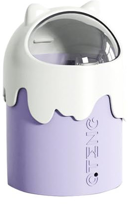 Jumuao Mini Poubelle Mignonne, Poubelle Bureau avec Couvercle Poubelle De Table Portable pour Salle de Bain, Plan de Travail, Chambre, Bureau Enfant, Voiture (Violet-B)