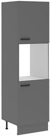 Küche NESSA Hochschrank 60 cm Anthrazit Küchenzeile Küchenblock Einbauküche