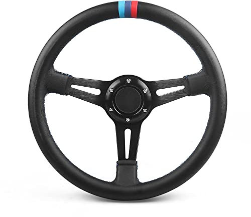 WEbjay Volanti Sportivi Corsa 13.5 Volante Drift Pelle in Microfibra in Microfibra Tre Colori Cuciture Adatta Auto e Simulazione for Pc Gioco Volante Auto Sportivo