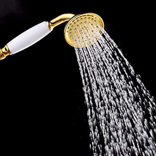 Kitchen Taps Hand Shower Shower Heads Hand Brass Gold Bathroom Hand Shower Head Sprayer with Luxury Ceramic Rounded Tub Shower Faucet