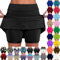 Shffuw 2024 New Damen Rock mit Innenshorts Tennisrock Hohe Taille Sportrock mit Hose Kurz Golfrock Golf Sport Hosen Laufrock 2 in1 Sport Leggings mit Rock Dehnbar Laufenrock