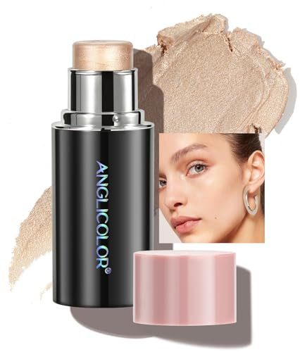 Anglicolor Highlighter Stick,Lang Anhaltende Glow Sticks,GläNzender 3d-Effekt,NatüRlich Schimmernder Highlighter FüR Strahlendes Make-Up Highlighter(01#Light pink pearl)