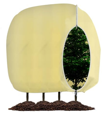 WISD Winterschutz für Pflanzen 80g/m² – Reißfester Frostschutz für Pflanzen Draußen mit Reißverschluss und Zugband – Pflanzenschutz Winter für Kübelpflanzen, Palmen, Olivenbäume (1 Stück, 200x240cm)