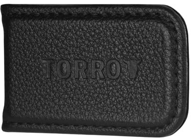 TORRO Leder-Geldklammer – Magnetische Geldscheinklammer aus Echtleder mit Mikrofaserfutter (Schwarz)