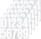 ZEYIYER 50PCS Stick on Numbers, 4 inch Self Adhesive Number Stickers, Bin Numbers 0-9 Large Reflective Vinyl Number Stickers for Mailbox Door Garbage Bins Address Car (White)