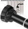 Spring Tension Shower Curtain Pole Adjustable 198-256cm, Anti-Rust Shower Pole & Spring Tension Shower Pole No Drill, Black Shower Curtain Rod for Bathroom