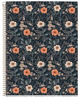 Miquelrius - Notizbuch A4 (210 x 297 mm), 100 linierte Seiten, 70 g/m², fester Kartoneinband, 4 Farbbänder, Spiralbindung, 4 Löcher, liniertes Notizbuch, schönes Schreibwaren, Bloom