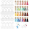 96 Pièces Kit de Fabrication de Acrylique Porte-Clés – 32 Ensembles avec Blanks Acryliques en 4 Styles, Disques Transparents, Anneaux et Pompons Colorés pour Bricolage (32 Sets / 32 Couleurs)