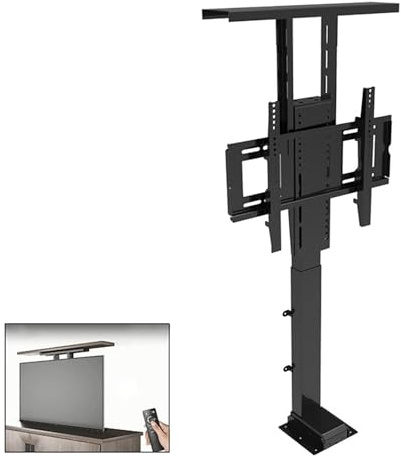 GUODDM Support TV Motorisé Ascenseur, Peut Être Caché dans Une Monture Télévisée Motorisée D'armoire, Support De Télévision Motorisé avec Télécommande, Jusqu'à 60 Kg(40-70in TV,710-1610mm)