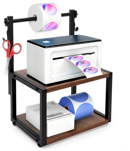 GHWMYD Porta de Etiquetas, Portaetiquetas para Organizador Impresora Térmica en Etiquetas, Soporte de Papel en Rollo o en Pila, Accesorios Escritorio dispensador para Impresora de Escritorio