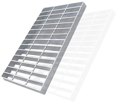 Rejilla de drenaje de acero galvanizado, cubierta de metal resistente para drenaje al aire libre, plancha antideslizante para sumidero (50 x 20 x 3 cm), duradera, resistente a la corrosión, ideal para
