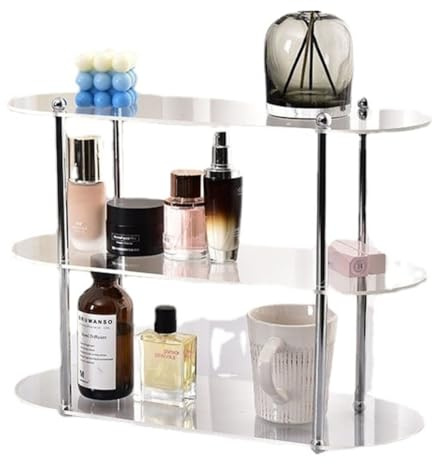 Pqahffowr Ins Style Acrylic Multi-Layer Storage Rack Decorative Shelves Desk Organizer Makeup Jewelry Home Organization D