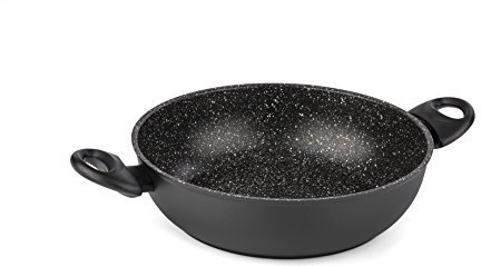 Barazzoni Granitica Plus Tegame Due Manici 5 Strati, Alluminio, Nero, 28 cm