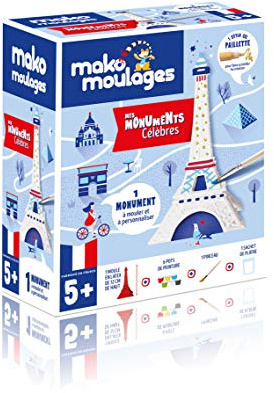 mako moulages Meine berühmten Monumente Der Eiffelturm | Bastelspaß - Gips und Farbe inklusive - Bekanntes Denkmal zum Selbstbemalen - Made in France - 39041