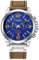 CURREN Herrenuhren, Militär-Uhren für Herren, Lederarmband, analog, Quarz, Chronograph, Datumsanzeige, Sportuhr für Herren, Blau, Chronograph, Quarz-Uhrwerk