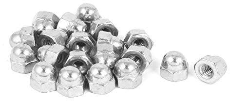 New Lon0167 10# Vorgestellt -24 304 Edelstahlkuppelkopfkappe zuverlässige Wirksamkeit Sechskantmuttern Silberfarbe 20st(id:d12 4d 2c 07e)