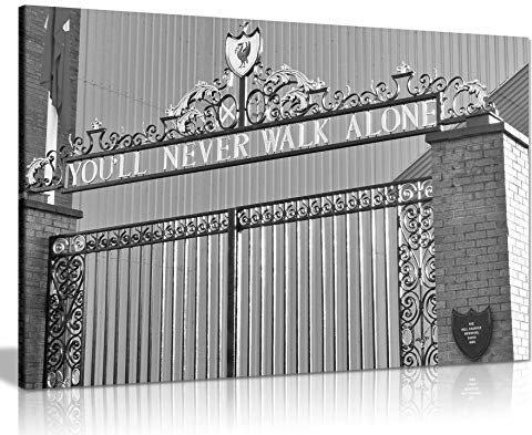 Panther Print Kunstdruck auf Leinwand: Liverpool FC You'll Never Walk Alone, 91 x 61 cm, für Wohnzimmer, Schlafzimmer, Küche, Badezimmer, Heim, Büro