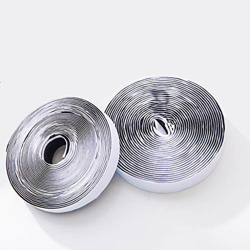 MEEYI Bande Agrippantes Rouleau 25m, Double Face Scratch Autocollant Bandes de Verrouillage Ruban Scratch, pour Moustiquaire Fenetre. - Noir 1.6cm Large