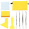 SPEEDWOX Set di 9 attrezzi e forniture per mosaico per principianti 2 raschietti 2 pinzette 1 gancio a doppia punta 1 spatola 1 spugna 1 panno per la pulizia 1 sacchetto impermeabile con cerniera