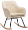 vidaXL Schaukelstuhl Schwingsessel Relaxstuhl Schwingstuhl Stuhl Polsterstuhl Wippstuhl Schaukelsessel Sessel Relaxsessel Creme Stoff