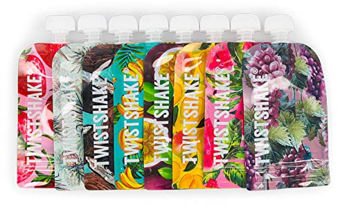 Twistshake Pochettes Repas Bébé 100ml Réutilisables à Double Zip, Lot de 8 – Sacs de Sevrage Sans BPA – Gourdes Souples Fill’n Squeeze – Accessoires Pratiques pour Nourrisson
