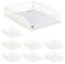8 x stapelbare Dokumentenablage, für DIN A4, Gitter Design, Briefablage fürs Büro, Metall, B x T: 25 x 34 cm, weiß