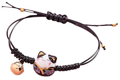 Glückliche Katze Armband Nette Feng Shui Maneki Neko Armband Einstellbar Gute Luck Geflochtene Glocke Handgelenk Kette Neue Jahr Geburtstag Mutter Tag