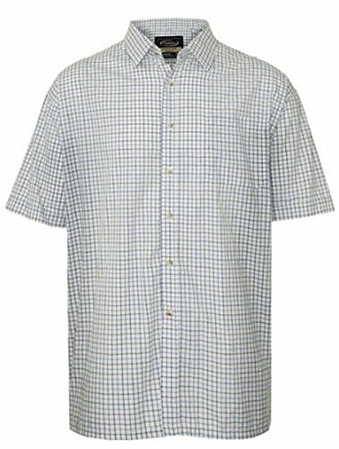 Champion Mens Tattersall Country Casual Short Sleeve Shirt Blue XXL