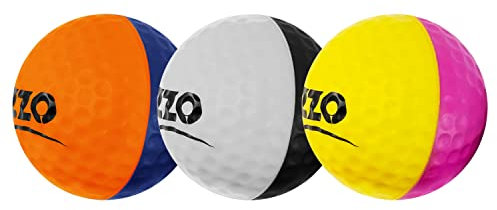 Izzo Tru-Spin Soft Flight Practice Golf Balls 12 Count, Two-Toned Foam Golf Practice Ball