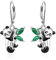 KINGWHYTE Panda Creolen Ohrringe 925 Sterling Silber - Niedliche Tier Bambus Ohrringe Schmuck Geschenke für Mädchen Frauen Tochter