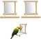 BEAUTYBIGBANG 2 Stück Papagei Vogelspiegel Parrot Spielzeug Spiegel Vogelkäfig Ständer aus Holz Vogelständer Perch Käfig hängende Spielzeug für African Grey Macaw/Sittich Nymphensittiche Conure