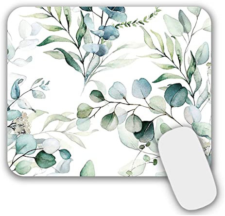 AOKSUNOVA Petit tapis de souris, avec motif, 24 x 20 cm, motif eucalyptus