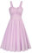 Belle Poque Lila Süßes Swing Kleid für Frauen Mädchen Hohe Taille Ärmelloses A-Linien Kleid zum Ausgehen Lila BP0724-03 M