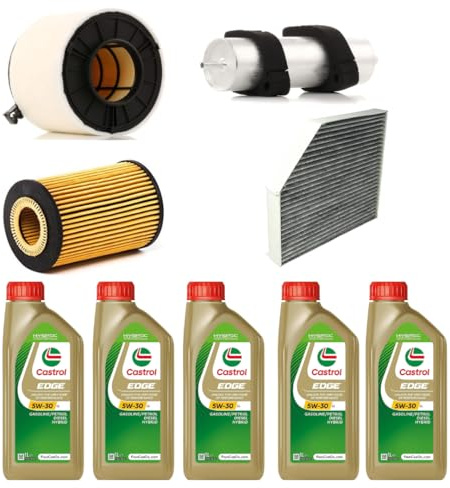 CORMAR KIT TAGLIANDO COMPLETO FILTRI + OLIO CASTROL 5W30 COMPATIBILE CON AUDI Q5 2.0TDI