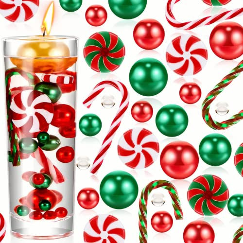 Sunwuun Schwimmkerzen Weihnachtsvasenfüller 6106 Stück,Floating Candles,Wasserperlen Durchsichtig Schwimmende Perlen,Transparentes Hydrogel,Schwimmende Weihnachtsperlen für Weihnachtsdekoration