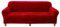 OQHAIR Stretch-Samt Sofaüberwurf für 3-Kissen-Couchbezüge weich rutschfest Sofa überzug Maschinenwaschbarer Möbelschutz -Rot-2 Seater