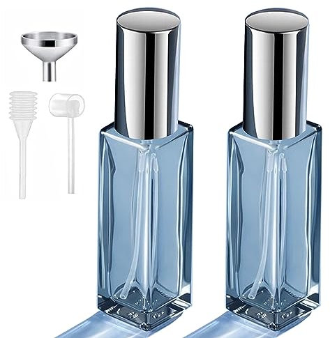 Perfume Atomiser Refillable, Travel Perfume Atomiser Bottle Mini Small Empty Spray Bottles Portable Glass Travel Perfume Pods Container For Perfume Travel Holiday (2x20ML Grey)