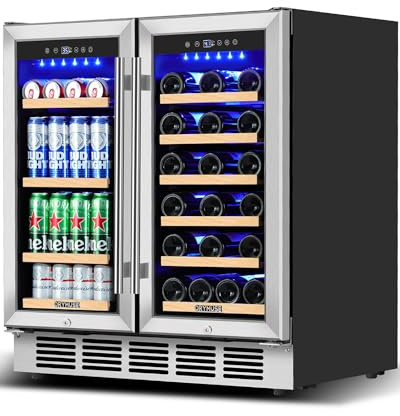 ORYMUSE 30 Inch Dual Zone Wine and Beverage Refrigerator, 30 Bottle 110 Can