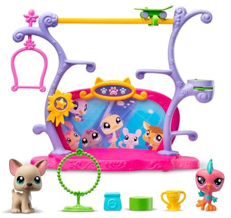 BANDAI Littlest Pet Shop - Pets Got Talent Set - Spielset mit 2 Tieren, Dekor und Zubehör - Set mit niedlichen Tierfiguren - Mini Tierfiguren Pet Shop - Spielzeug für Kinder ab 4 Jahren - BF00558