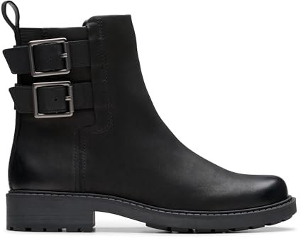 Clarks Baia di Orinoco2, Stivali alla Moda Donna, Pelle Nera, 37 EU