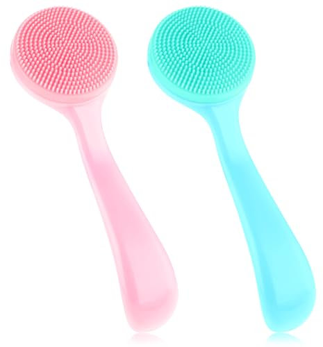 2 Stück Manuelle Gesichtsreinigungsbürste, Mabor Silikon Gesichtsreinigungsbürste Wasserdicht Gesichtsreinigungsschrubber für Frauen zum Entfernen von Make-up-Rückständen