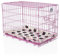 Cozy Pet Dog Cage 30 Pink ABS Tray and Vet Bed Folding 75.5cm Puppy Crate Cat Carrier Dog Crate DCP30P + VB30C