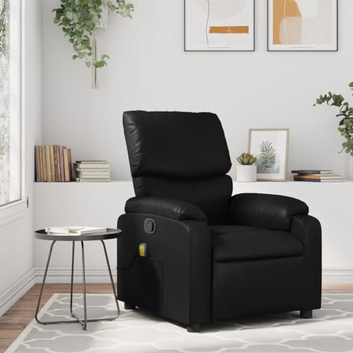 CKioict Lesesessel Cocktailsessel Moderner Polstersessel Massagesessel Schwarz KunstlederGeeignet für Wohnzimmer, Hotel, Gästezimmer