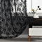 Kotile Extra lange schwarze Spitzenvorhänge, 308 cm lang, 2 Paneele, Landhaus-Blumenmuster, Retro, Gothic, schwarz, durchscheinende Vorhänge für Wohnzimmer, Stangentasche, Lichtfilterung, Sichtschutz,