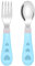 OUDQFCJ 2pcs tenedores y cucharas de acero inoxidable para niños cubiertos para niños cubiertos para niños pequeños tenedores y cucharas para bebés