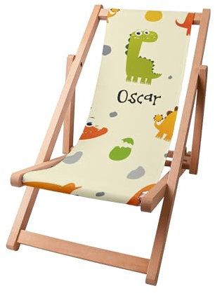 DreamRoots Liegestuhl Kinder Outdoor Personalisiert, Faltbarer Kinderliegestuhl bis 30kg, Waschbarer Bezug aus 100% Polyester, Ideal für Garten, Camping und Strand