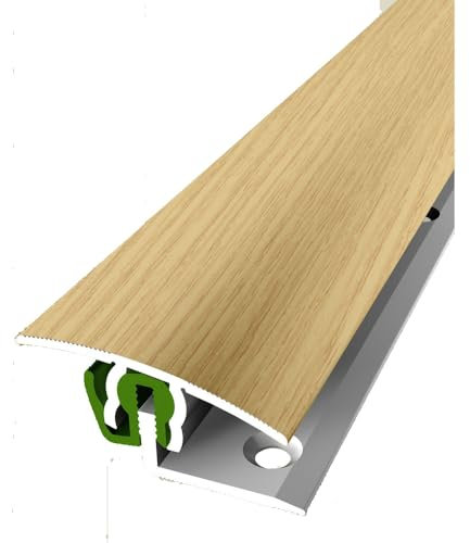 PROVISTON | Übergangsprofil | Parkettausgleich | Breite: 38 mm | Höhenausgleich: 7-18 mm | Länge: 900 mm | Aluminiumprofil | Eiche hell | 1 Stück