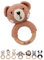 Bärenfreunde® - Personalisierter Beißring Baby - Niedlicher Greifling für Baby's ab 0 Monate - Babyrassel mit Name als Baby Geschenk für Mädchen und Jungen (Bär rosa Wangen,mit Name)