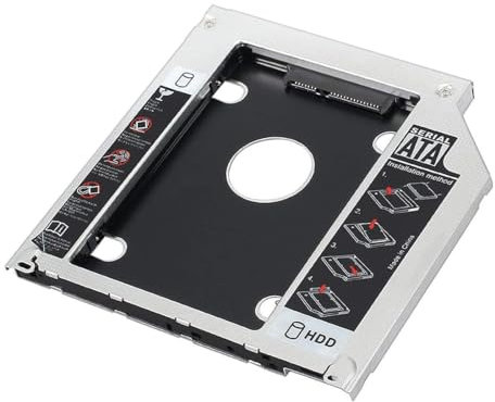Adaptador óptica, 2nd HDD SSD Hard Drive Caddy Tray Replacement para Laptop, 12,7 mm 2,5'' Soporte Adaptador óptica bahías de Disco Duro Caddy SATA CD/DVD-ROM